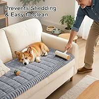 Vista 6 de Smiry Couch Cover for Dogs Washable, Non Slip Fuzzy Pet Couch Covers for 3 Cushion Sofa Pet Friendly, Thick Soft Sofa Slipcovers Cushion Protector