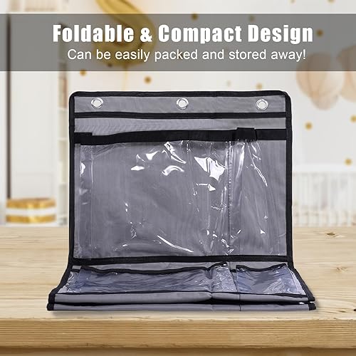 Miniatura 6 de LONGTEAM Estantes colgantes de tela Oxford para colgar sobre la puerta, organizador para actividades diarias con 10 bolsillos, organizador para