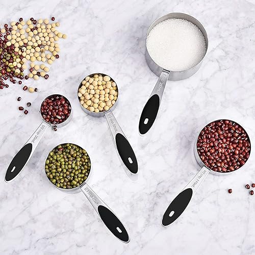 Vista 13 de Wildone - Juego de 8 tazas medidoras y cucharas medidoras magnéticas, 7 cucharas medidoras magnéticas apilables de doble cara, 1 nivelador y 5 mini