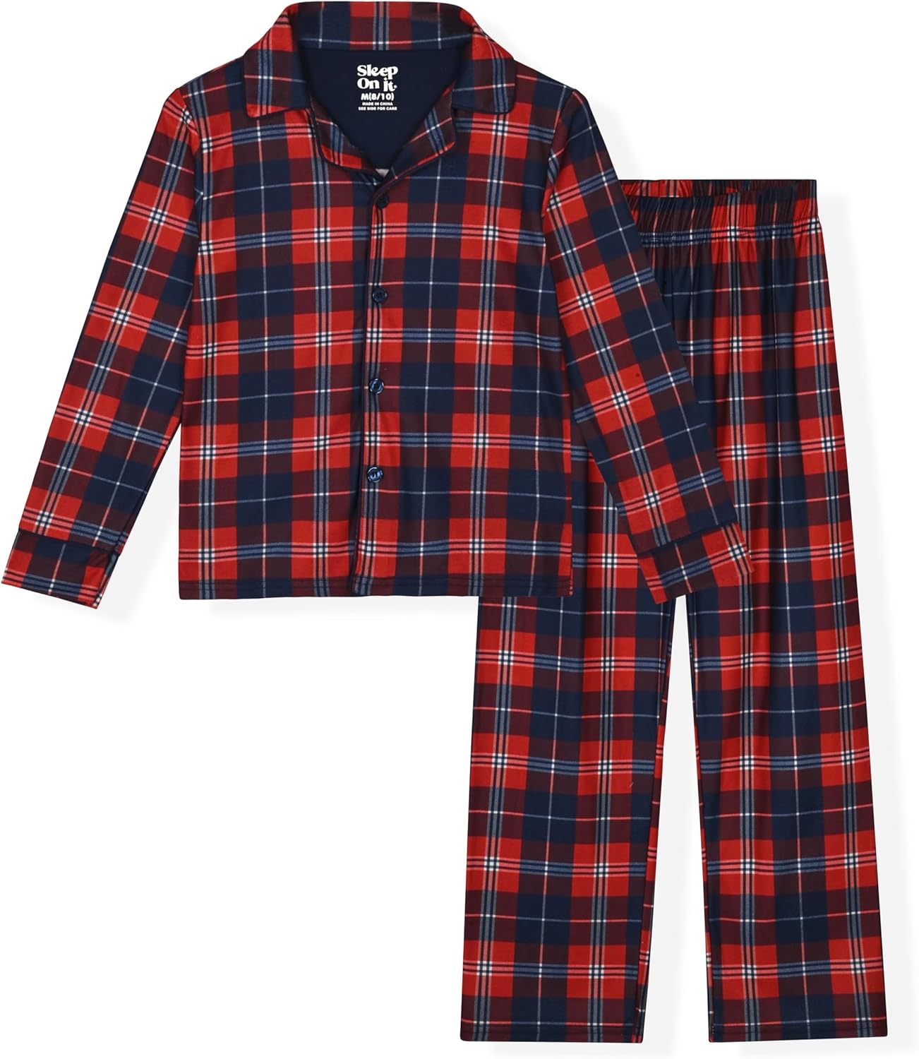 Sleep On It Boys Pajama Set 2 Piece Button Front Kids Pajama Coat Set for Boys