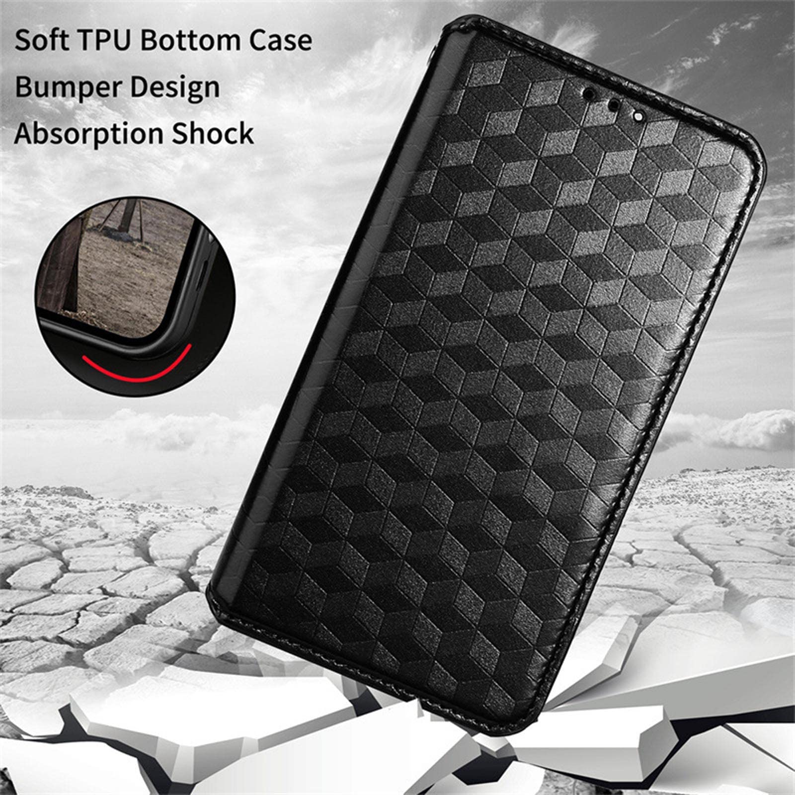 Cover Sony Xperia 5 V Flip in Pelle Sintetica Blu Lake e Card Slot