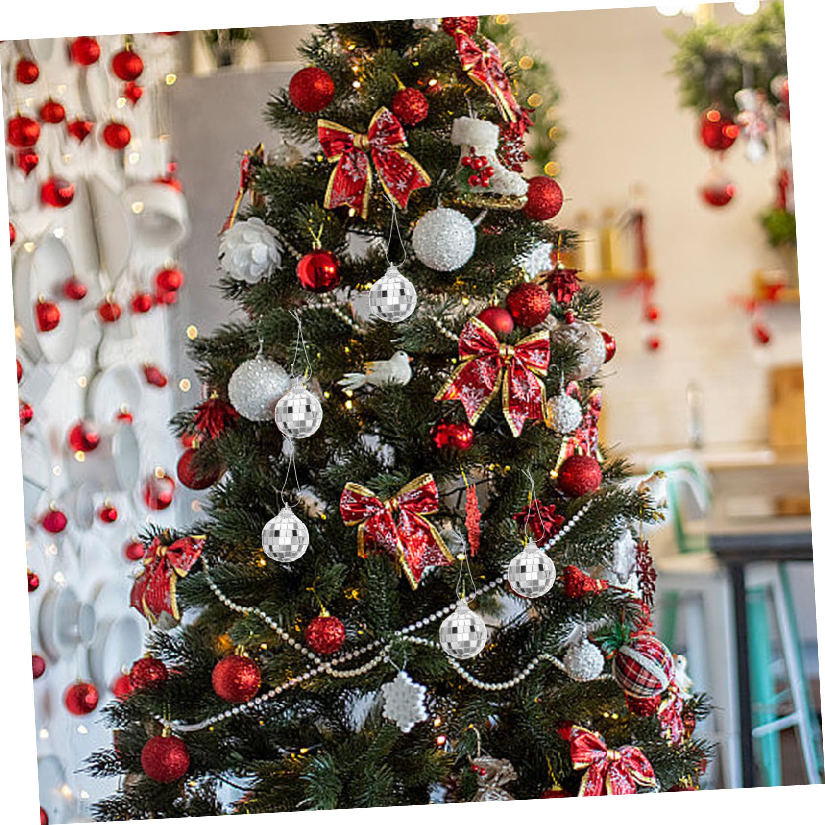 Zerodeko 6 Ensembles Boule Réfléchissante Miroir Mini Boule Disco Ballons Disco Balle Decoration Noel Decoration De Noel Miroir r Feuille De Verre 18 Pièces * 6