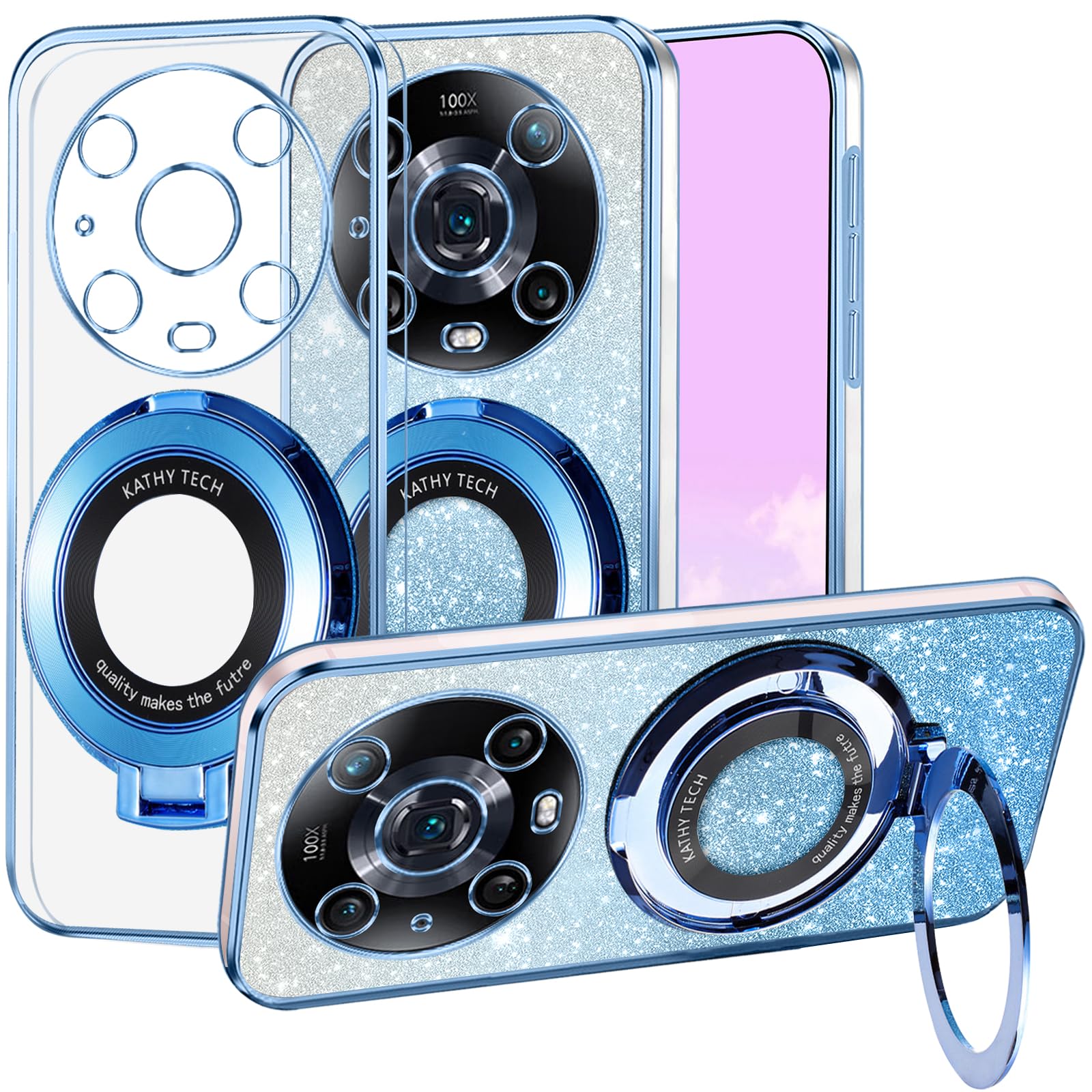 Coque Honor Magic 4 Pro pailletée : l'accessoire chic avec support - 8