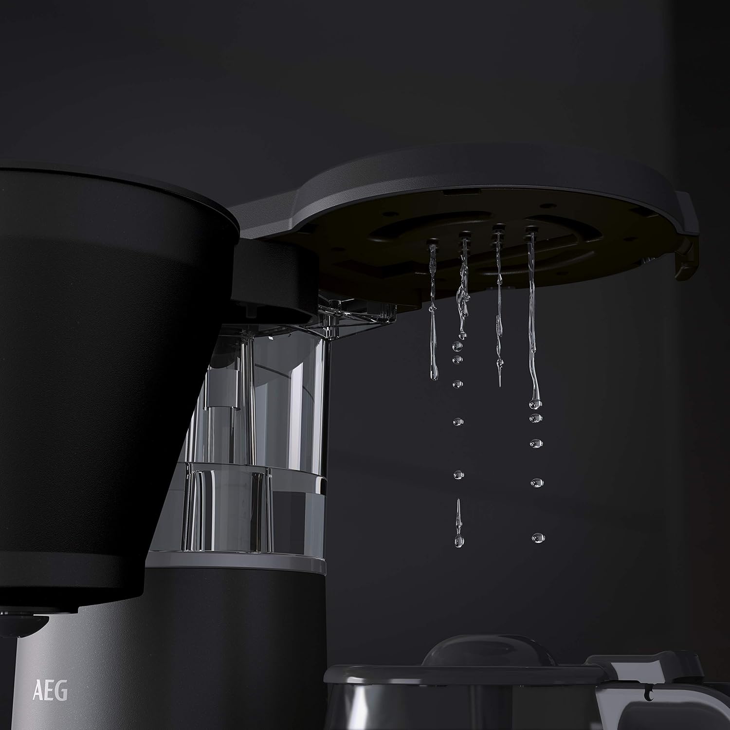 AEG CM7-1-4MTM Coffee Maker / 6 min per carafe/precise brewing/aroma selection/mixing lid/descaling warning/glass carafe/9 cups/maintenance function