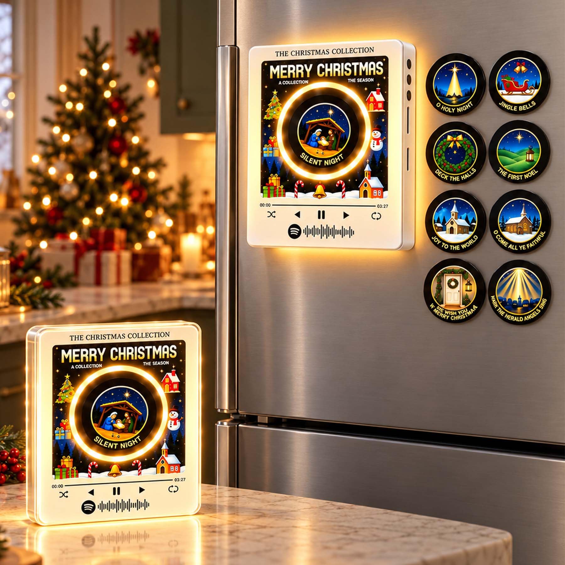 Magnetische Kühlschrank Mini Plattenspieler, Christmas Mini Vinyl Player
