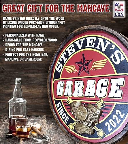 Vista 178 de THOUSAND OAKS BARREL CO. Personaliza el letrero de un cuarto de barril con cócteles de gato negro, barril de vino hecho de madera de roble de alta