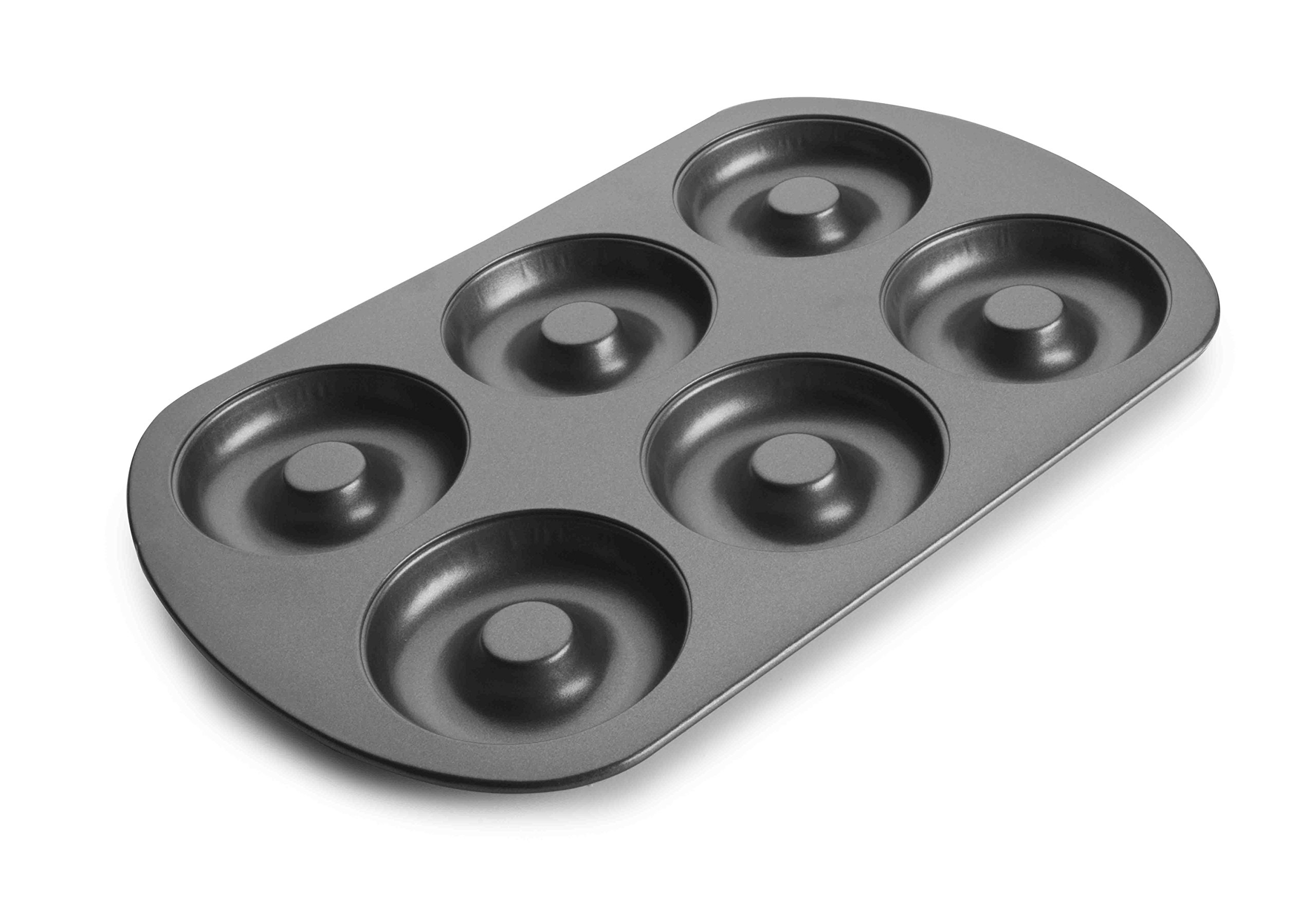 IBILIDoughnut Mould Moka with 6 Cups, rolled steel plate, Black, 6 x 6 x 7 cm