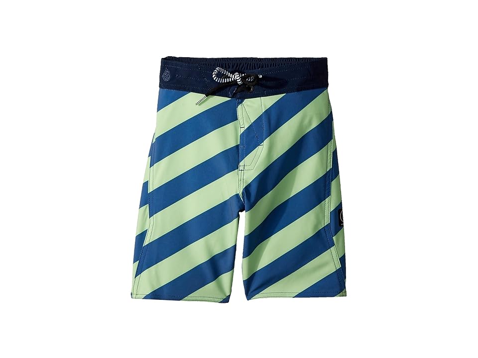 

Volcom Kids Stripey Elastic Boardshorts (Little Kids/Big Kids) (Strobe Green) Boy's Swimwear