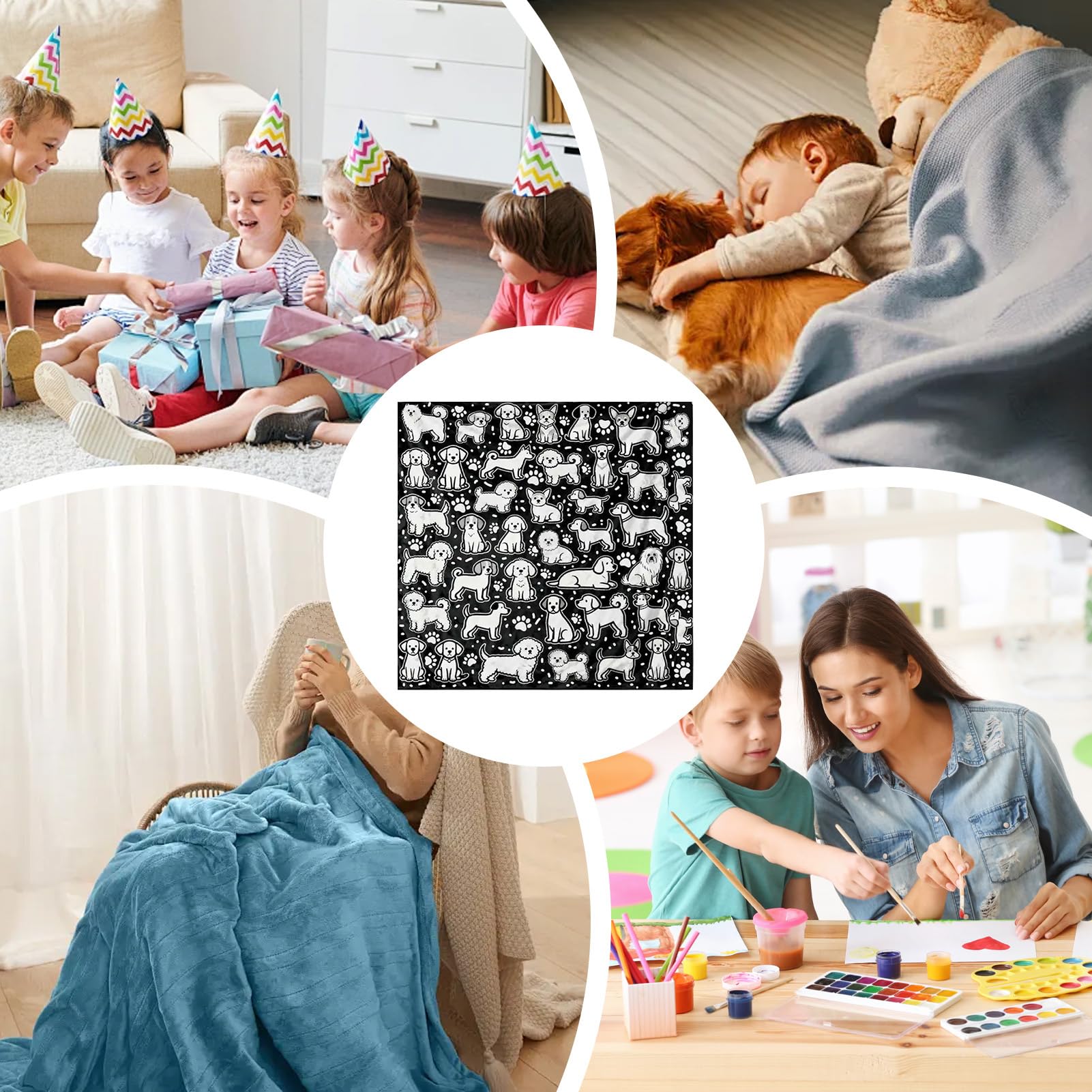 Generisch z bazgrołem – 145 x 120 cm z 12 flamastrami – kreatywny do samodzielnego ozdobienia, do dekoracji mieszkania, salonu, , łóżka, krzesła, biura, domu wiejskiego, hotelu, mieszkania
