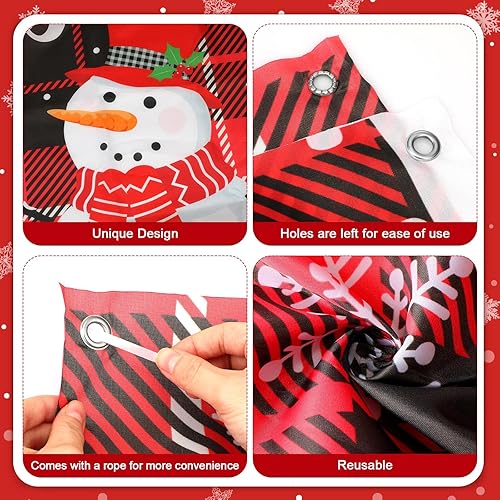 Miniatura 3 de Buryeah Pancarta de Navidad de 6 x 13 pies, decoración para puerta de garaje, cubierta grande para puerta de garaje, telón de fondo de fotos de