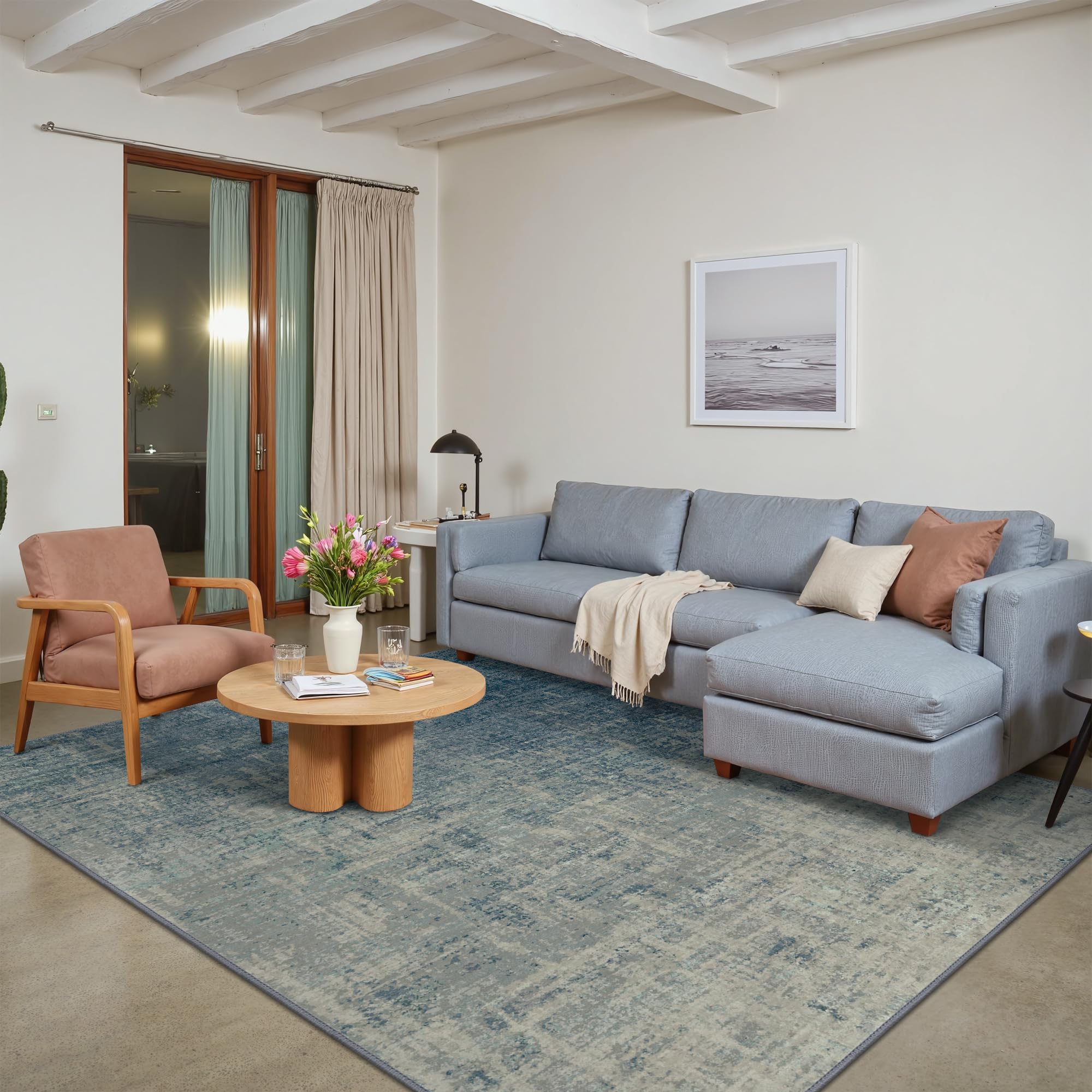 Tapis lavable 200x290cm grand format antidérapant et résistant BEIMO