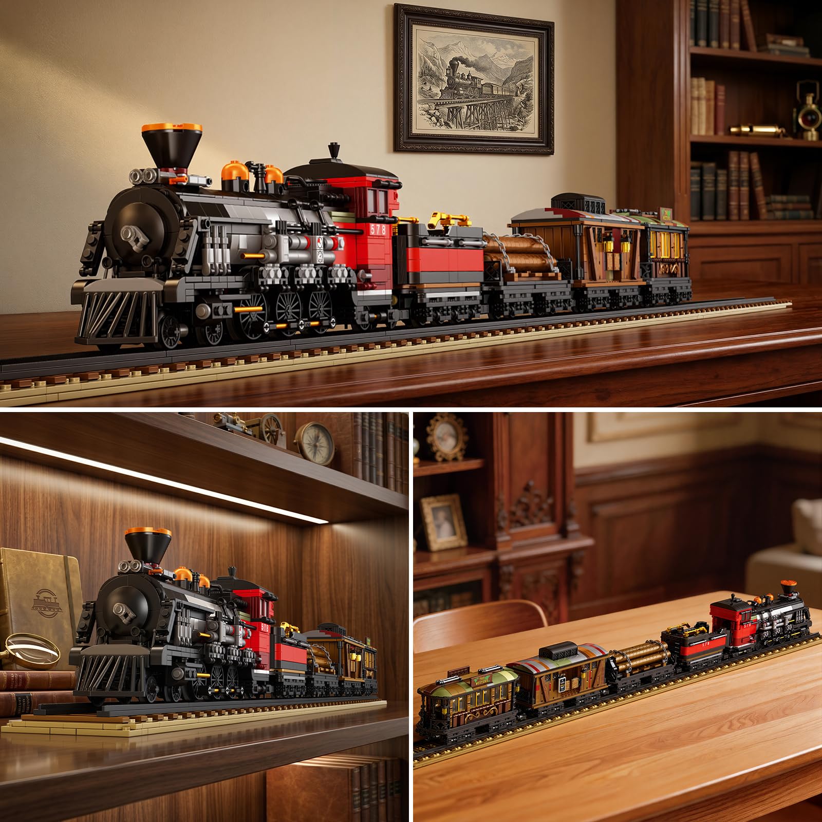 Reobrix Norfolk and Western 578 Zug Klemmbausteine Dampflokomotiven Modell