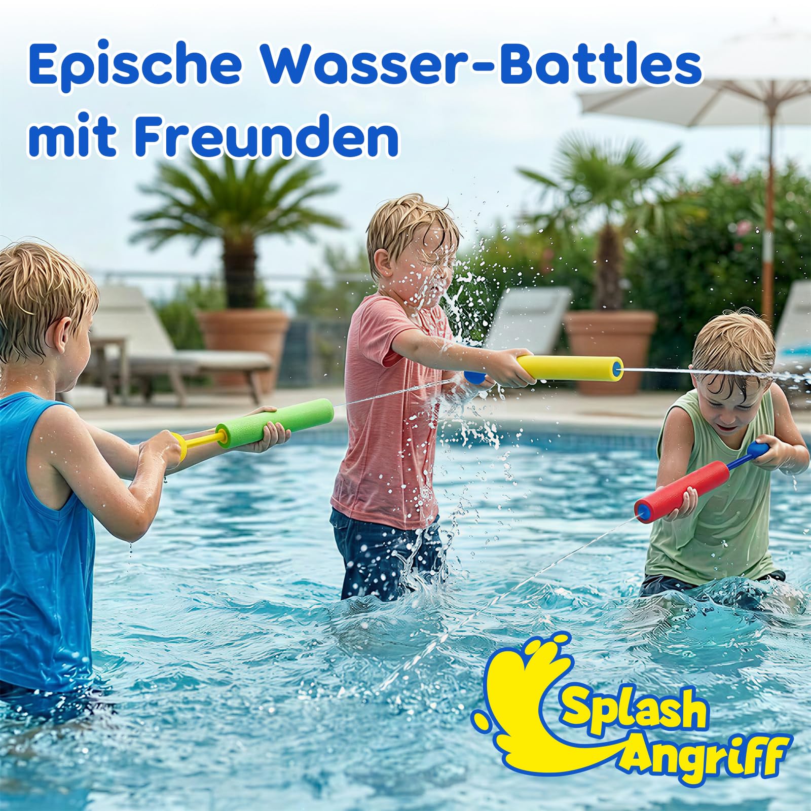Lehoo Castle Wasserpistole Kinder, 12 Stück Mini Wasserspritze, Schaumstoff Wasserpistolen, Spritzpistole, Pool Spielzeug für Strand & Garten, Sommer Outdoor Wasserspielzeug
