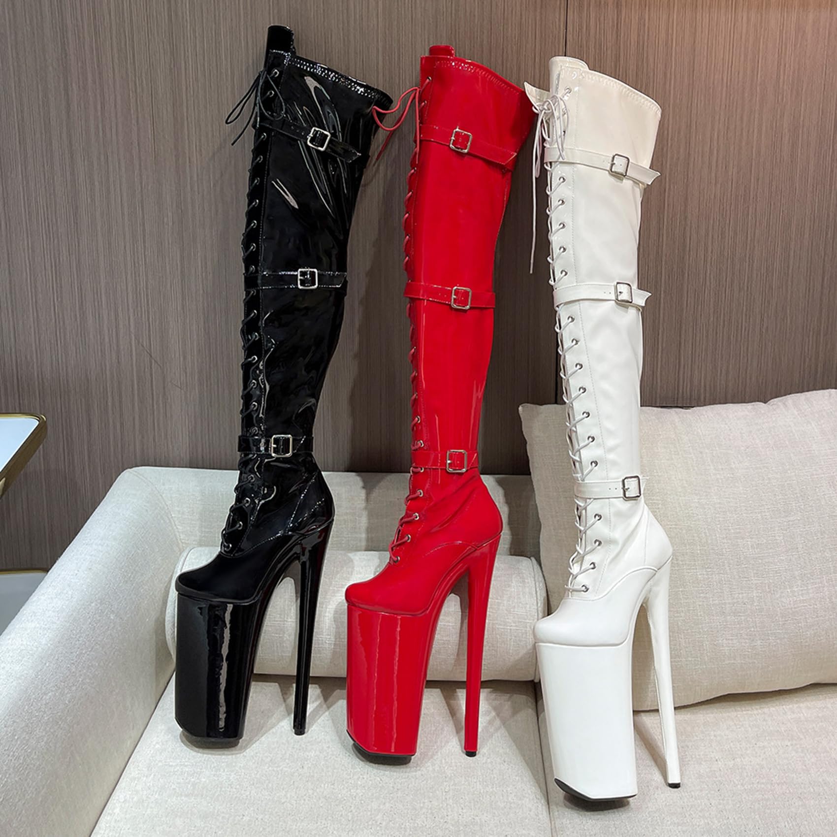 EXECAB Cuissardes pour Femmes, 26CM Bottes Sexy Bottes Hautes Mode Femmes Bottes Stiletto Bottes Chaussures pour Femmes