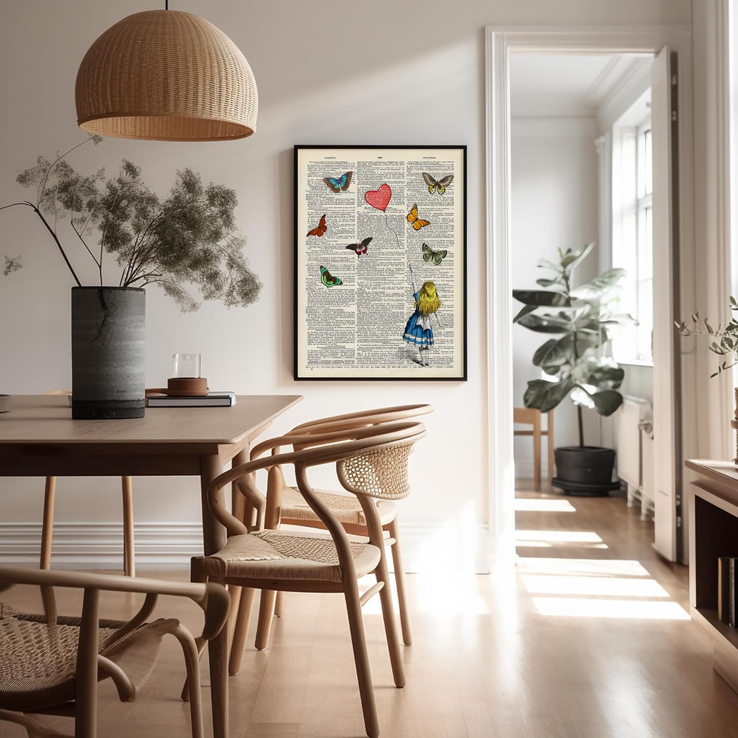 Poster Master Alice Wonderland Print - Dictionary Poster - Red Heart Balloon Art - Housewarming Gift for Lady, Girl - Decor for Bedroom, Nursery, Kid's Room - 8x10 UNFRAMED Wall Art