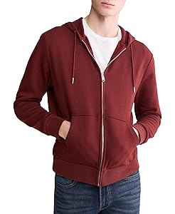 Calvin Klein Men's Relaxed Fit Archive Logo Fleece Full Zip Hoodie