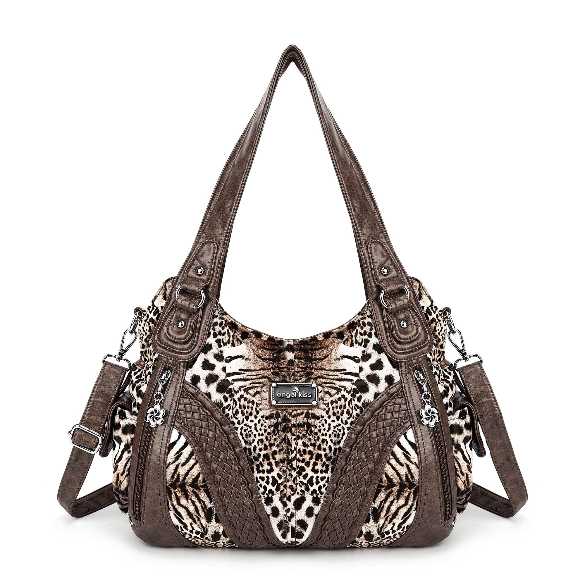 Angel Kiss Bolso de mano para mujer, bolso de hombro multifuncional, impermeable, PU, cuero vegano con cremallera..