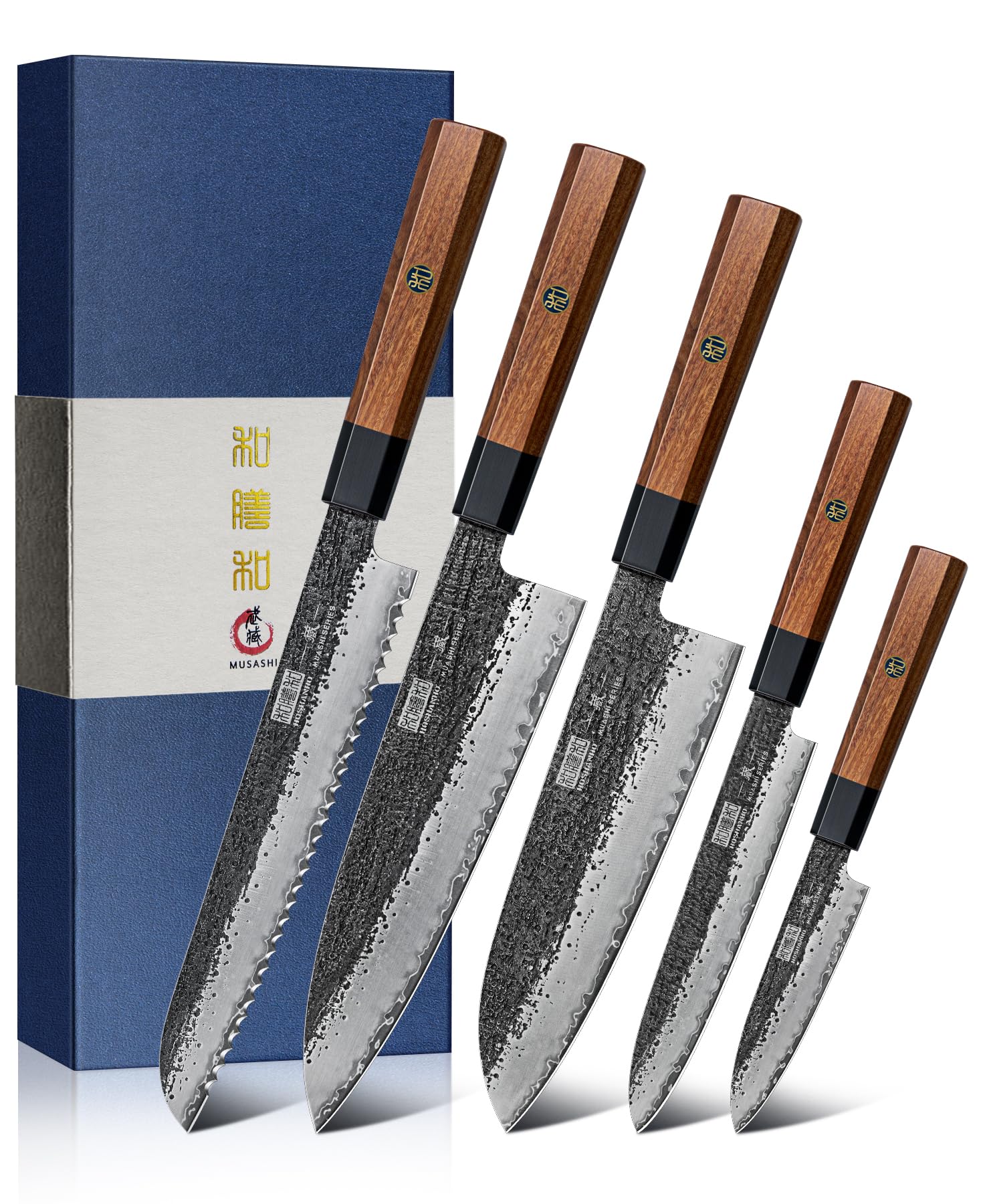 HOSHANHO 5-Teiliges Messerset, Rasierscharfes Kochmesserset Küchenmesserset