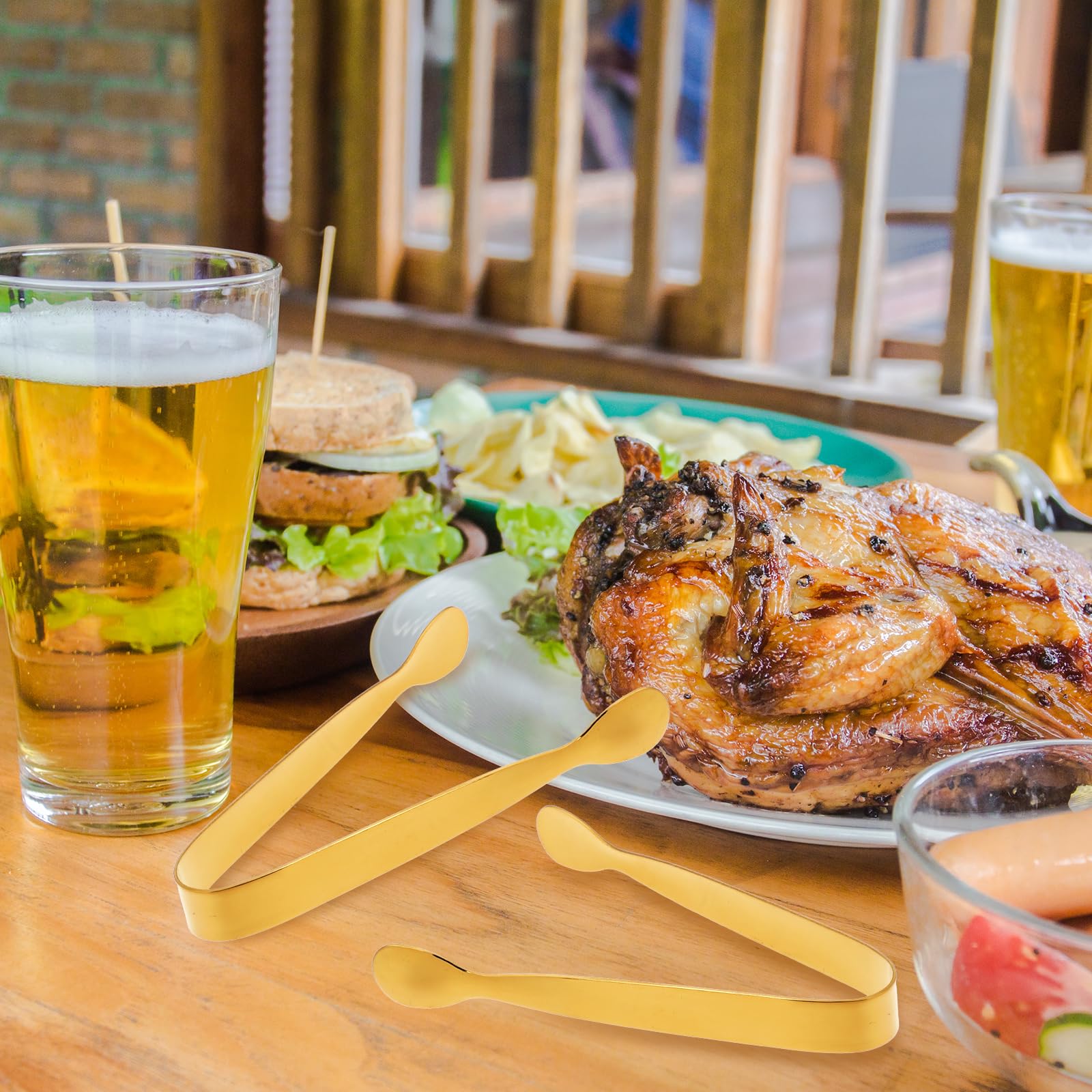 5 Stück Mini Zuckerzangen 11cm Gold - Edelstahl Candybar Zangen Für Party