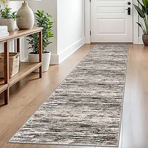2x8 Brown Green Black White Modern Abstract Runner Rug for Hallways, Super Soft Hallway Decor Kitchen Rugs with Non-Slip, Non-Shedding Washable Rug for Entryway Bedroom Indoor