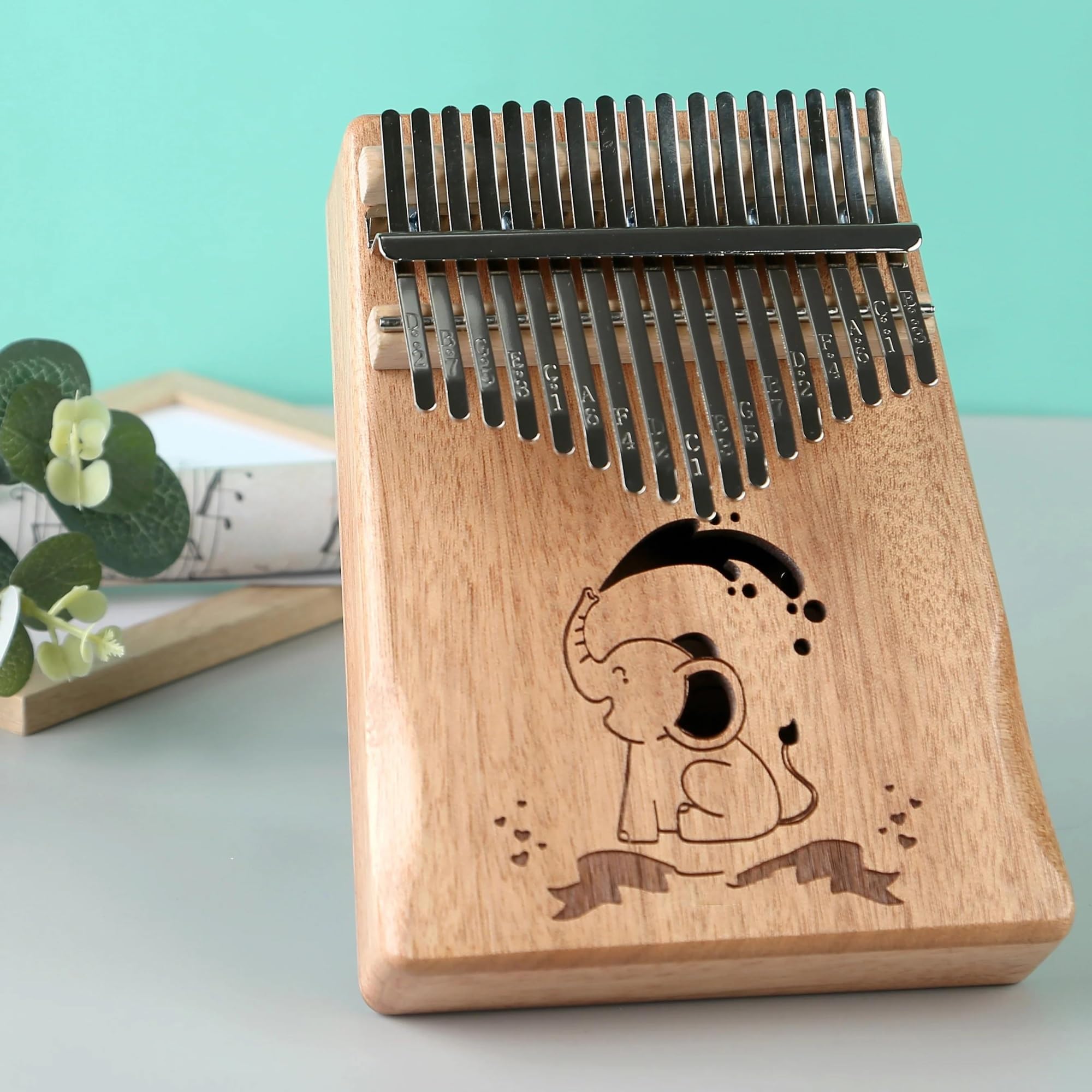 Kalimba Principiantes El Juego De Piano De Pulgar Kalimba De 17 Teclas Está Disponible Como Un Instrumento Portátil Afinado A Mano.(Redeer varnish)