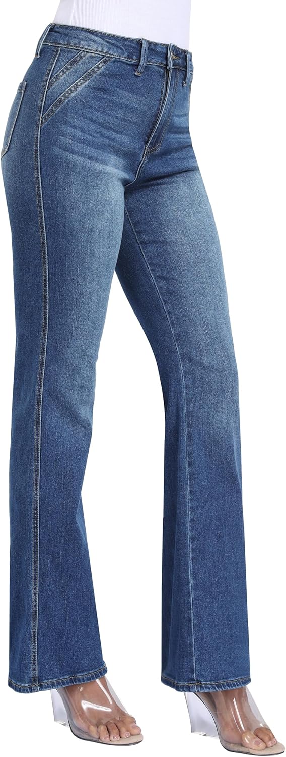 WAYRUNZ Women's Wide Leg Jeans High Waisted Stretchy Flare Jeans Loose Trendy Bootcut Denim Pants