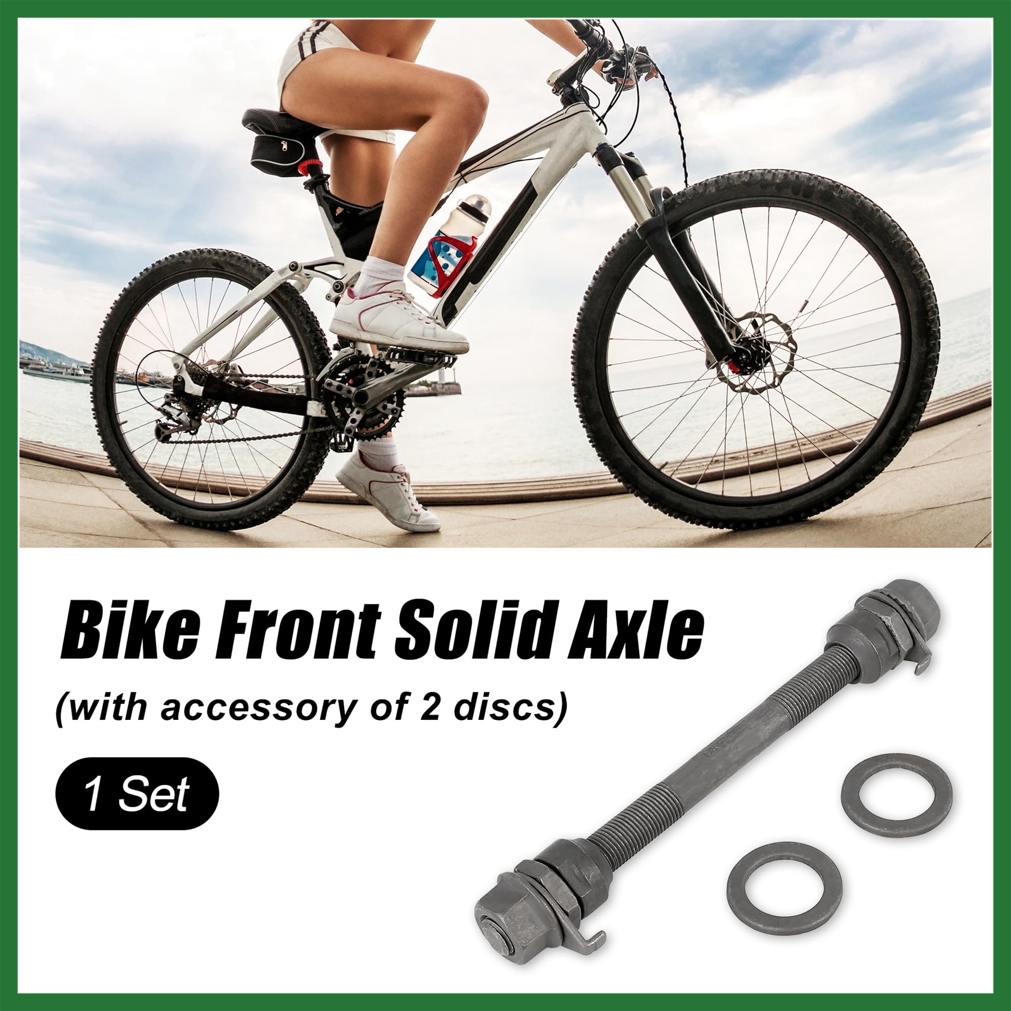 Motoforti 1 Pcs 9.5mm Wheel Hub Axle Front Axle Solid Shaft Black for Bicycle Long-lasting - Image 2