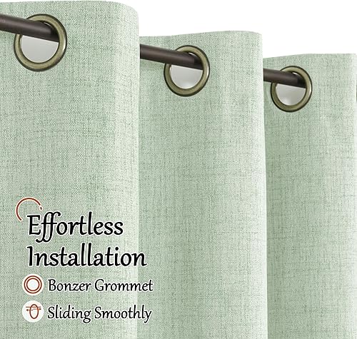 Miniatura 169 de Cortinas opacas de lino de 40 pulgadas de largo para ventana corta de cafetería, cortinas de arpillera con aislamiento térmico, bloqueo de luz