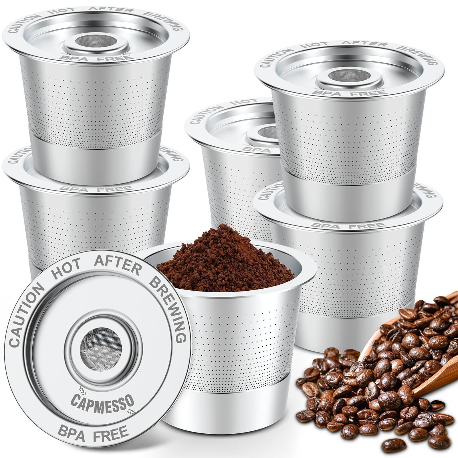 Paquete de 6 cápsulas reutilizables K-Cups para Keurig 1.0: Filtro de café reutilizable de acero inoxidable para cafetera Keurig 1.0, permanente, ecológico y con diseño innovador.