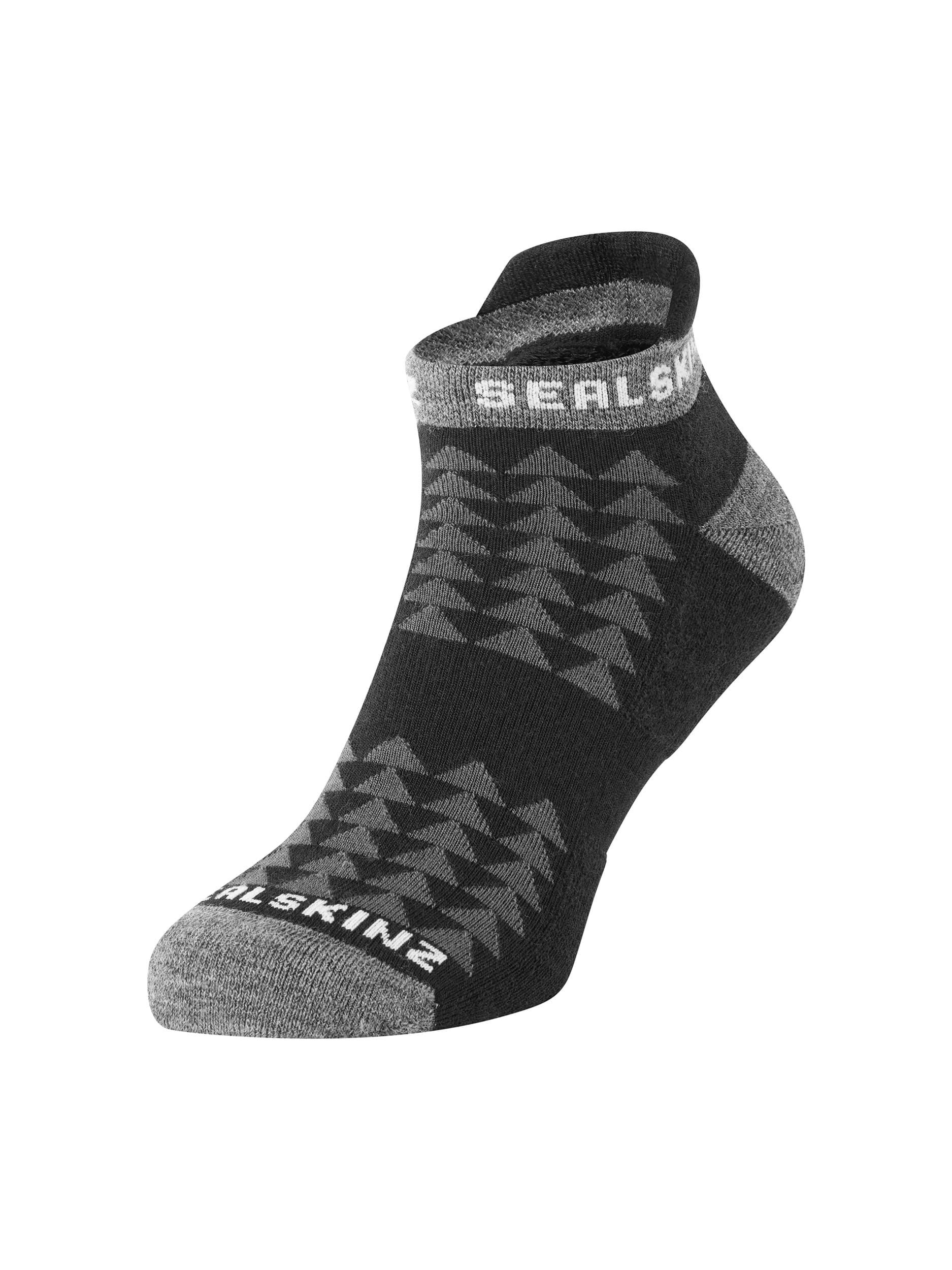 SEALSKINZ | Wissington | Single Layer Merino Wool Padded Running Sock Anklet | Ergonomic Design | Padded Footbed to Protect Pressure Points