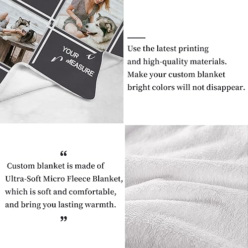 Miniatura 6 de Magimagine Manta de collage de fotos personalizada con nombre y fecha, regalos de cumpleaños para mamá de parte de su hija, mantas personalizadas de