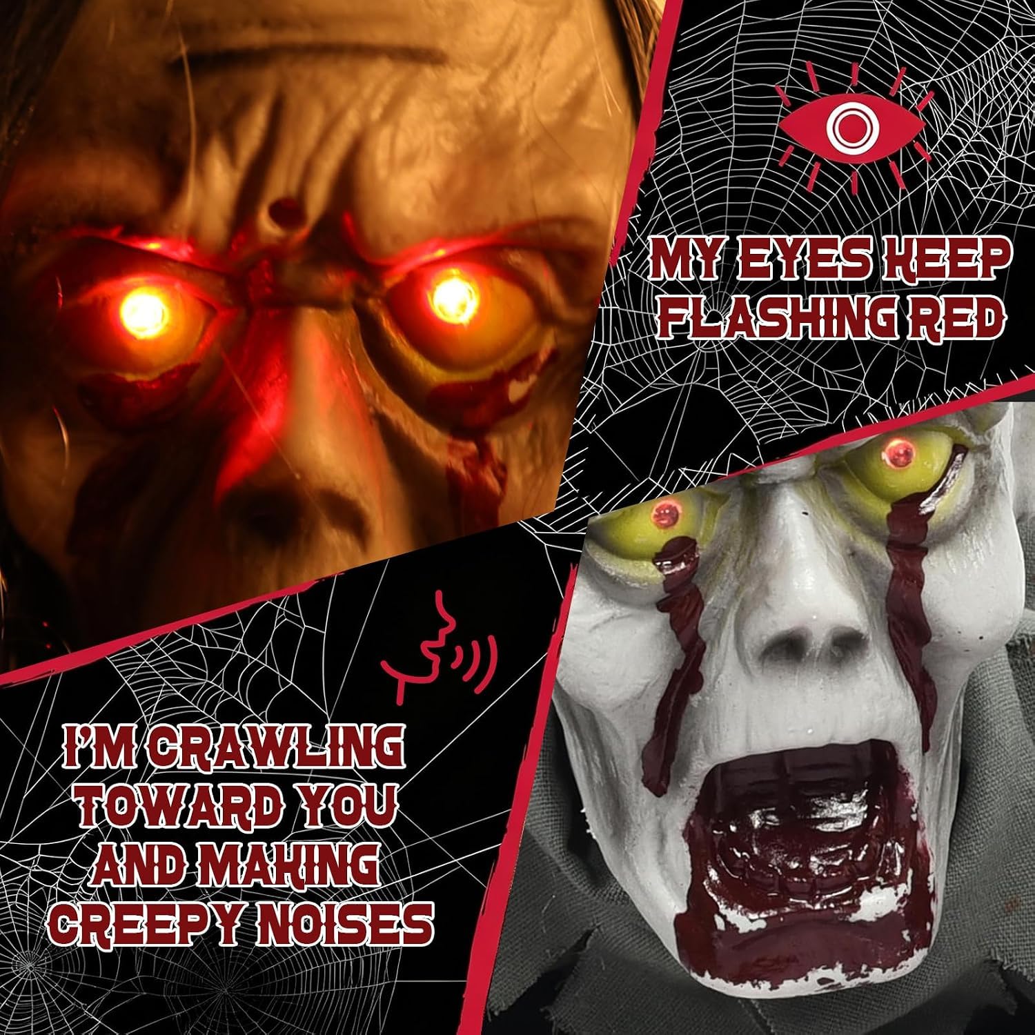 Fantasma zombi eléctrico de Halloween, decoración aterradora de Halloween