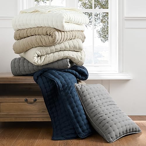 Miniatura 8 de WDCOZY - Juego de colcha con fundas de almohada, ligera extragrande, manta acolchada y delgada, 3 piezas, 118 x 106 pulgadas, tamaño California