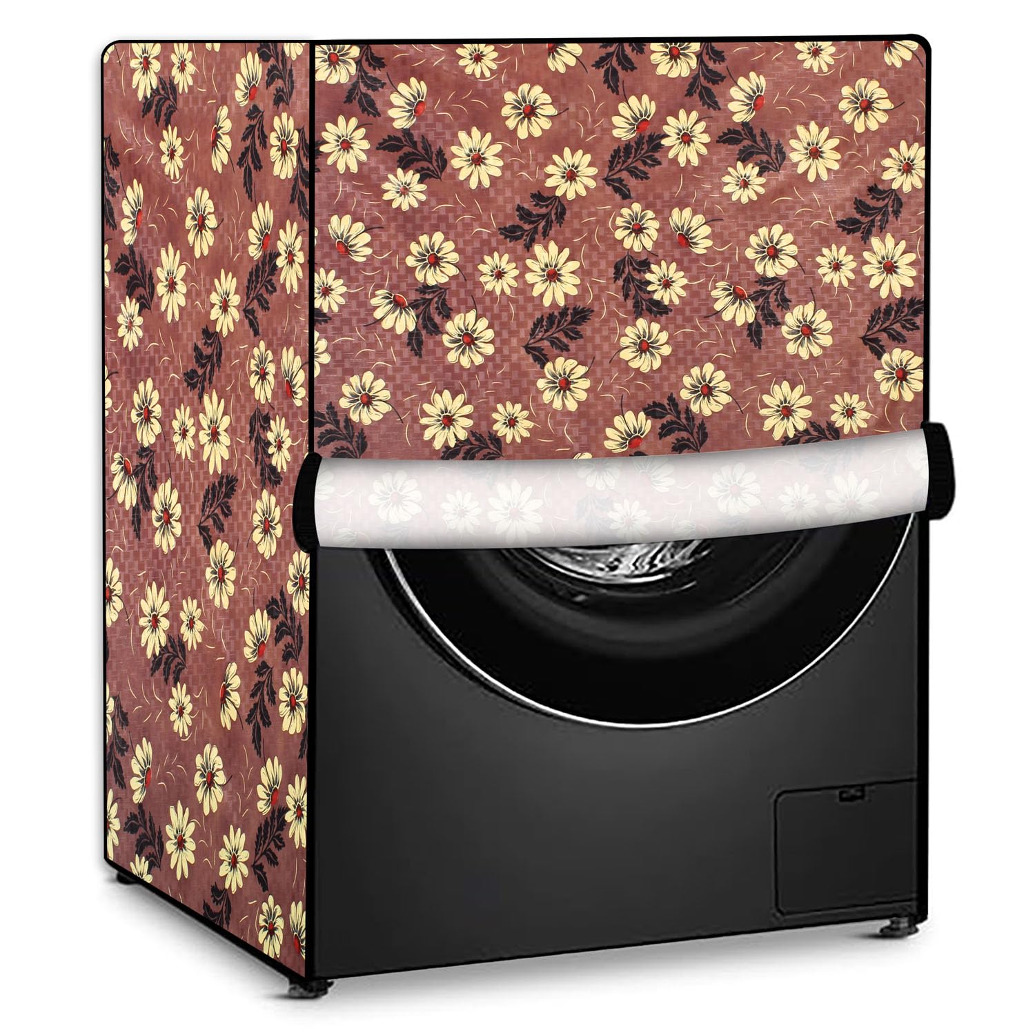 Stylista Washing Machine Cover Compatible for Samsung 6 kg WF600B0BTWQ Front Load Printed Pattern