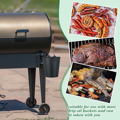 Miniatura 7 de Paquete de 30 forros de cubo de grasa por goteo con 1 cubo de parrilla para cubeta de goteo de grasa, piezas de repuesto desechables de papel de