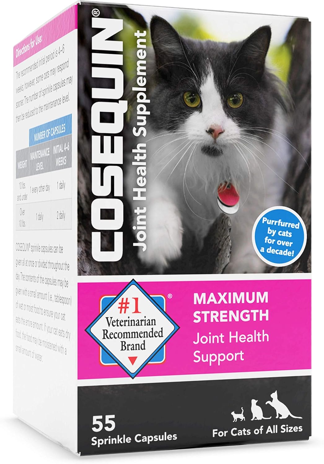 Nutramax Cosequin Joint Health Supplement for Cats - With Glucosamine and Chondroitin, 55 Capsules : Pet Bone And Joint Supplements : Pet Supplies