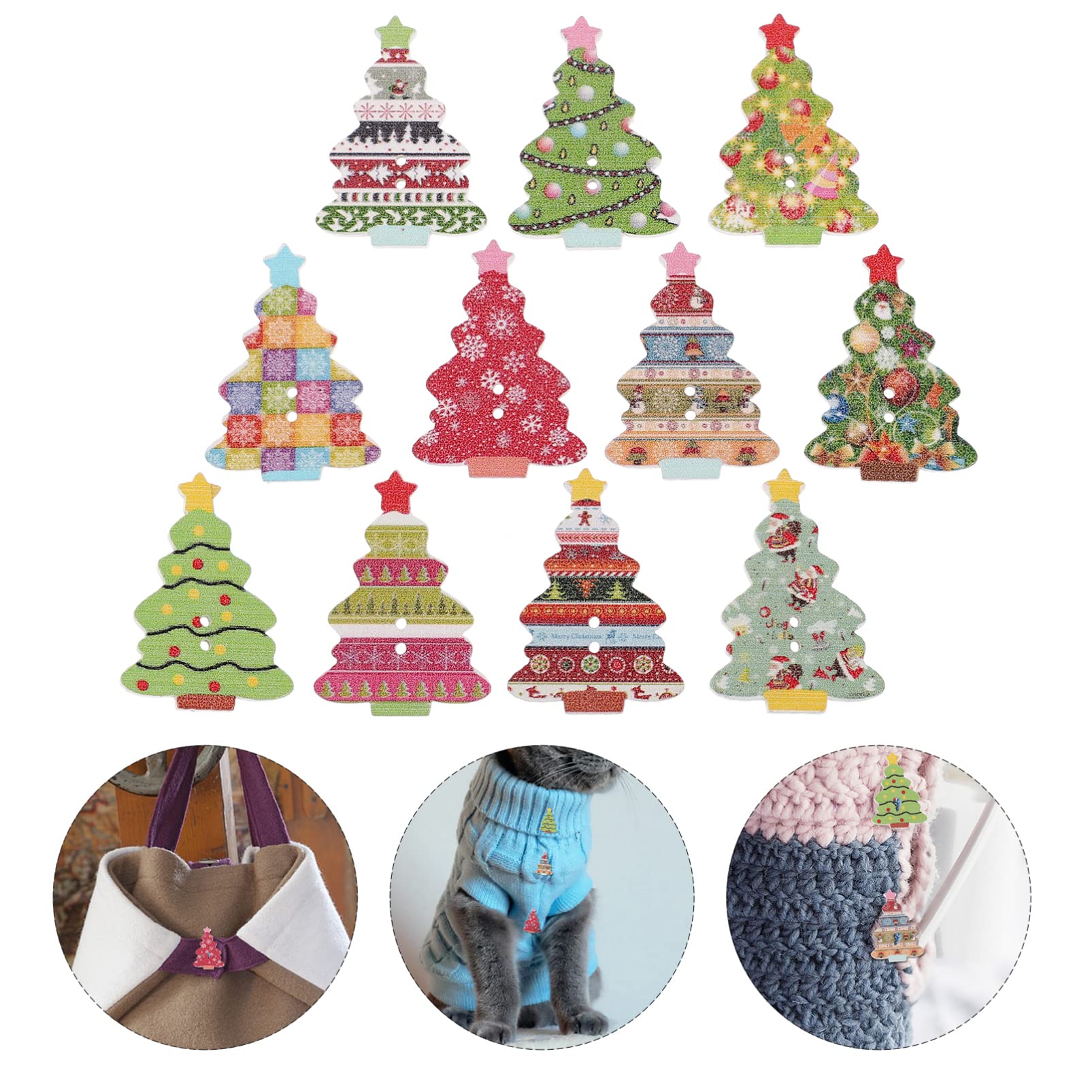 50 Stück Weihnachts-Holzknöpfe – Mini-Motive Wie Schneeflocken, Herzen & Stiefel Für DIY, Scrapbooking & Kartenbasteln