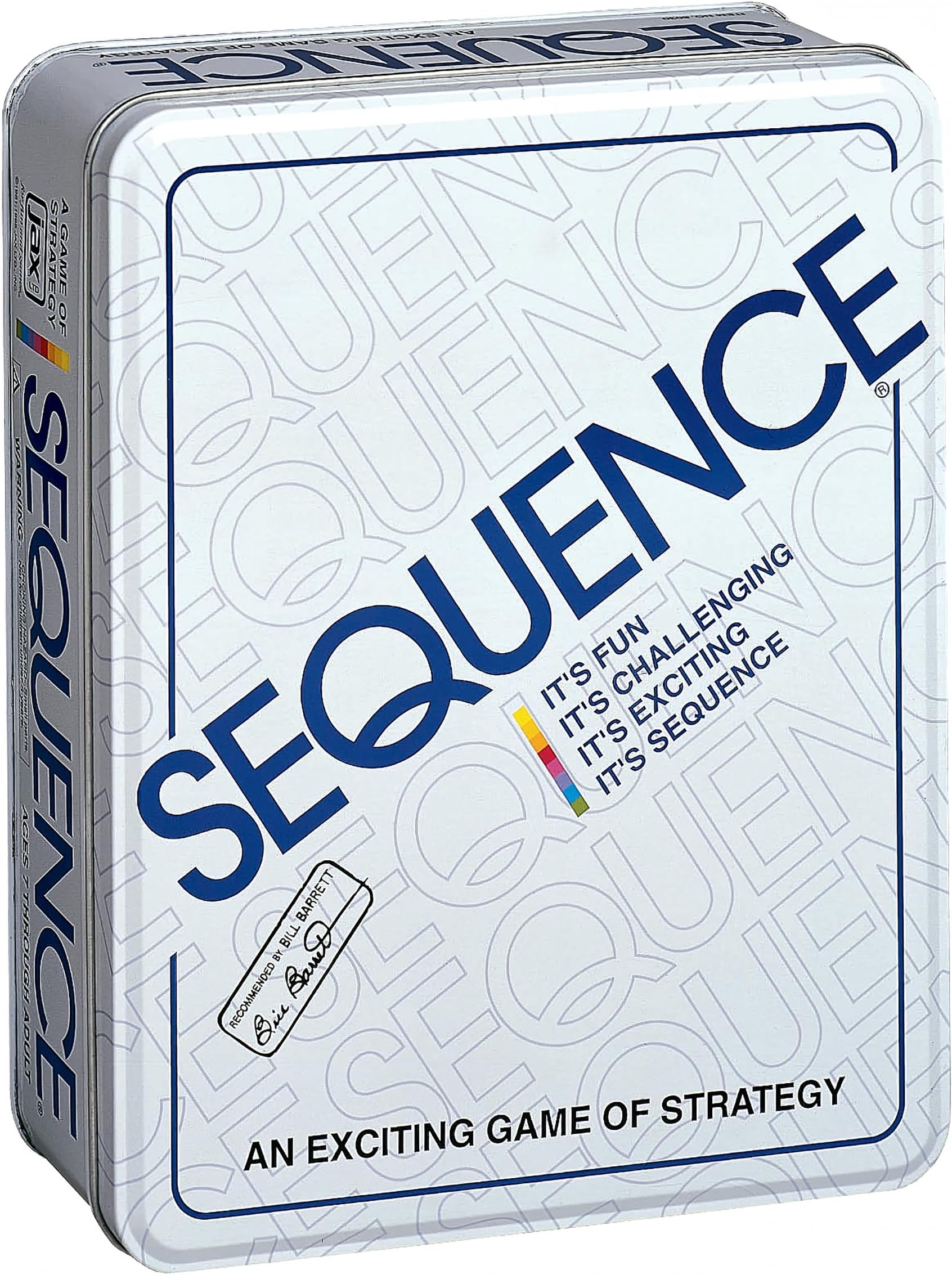 Jax SEQUENCE in a Tin - Original SEQUENCE Game with Folding Board, Cards and Chips