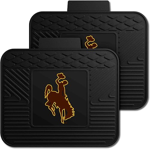 FANMATS 13231 NCAA Wyoming Cowboys Back Row - Juego de 2 piezas, 14 x 17 pulgadas, protección para todo tipo de clima, ajuste universal, diseño de