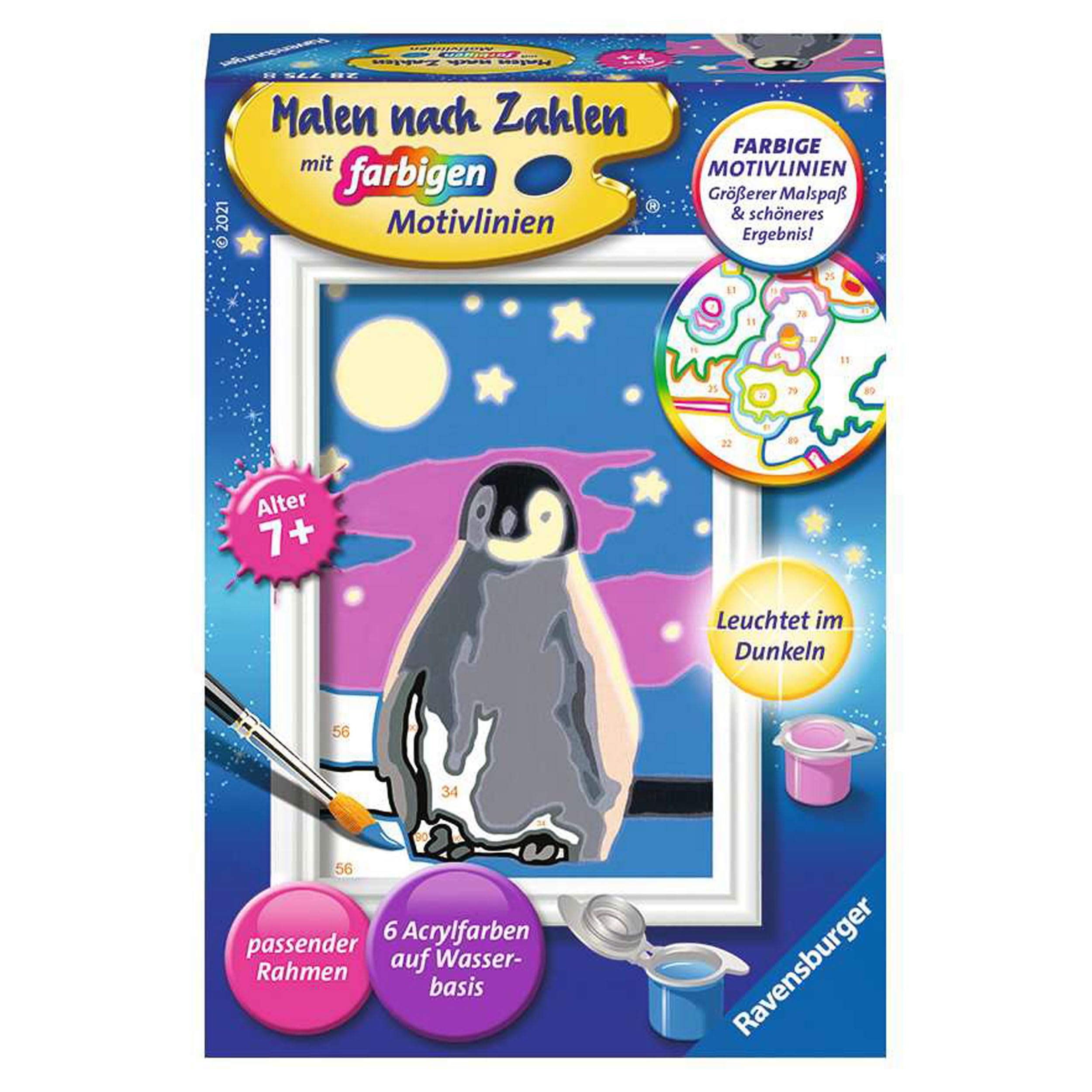 Ravensburger CreArt 28775 – Kleiner Pinguin, Malen nach Zahlen ab 7 Jahre