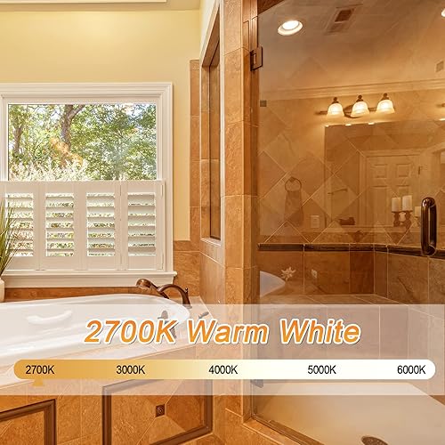Miniatura 11 de Paquete de 4 bombillas de luz diurna para baño, equivalente a 60 vatios, base mediana E26, bombillas LED G25 para tocador de baño, bombilla redonda