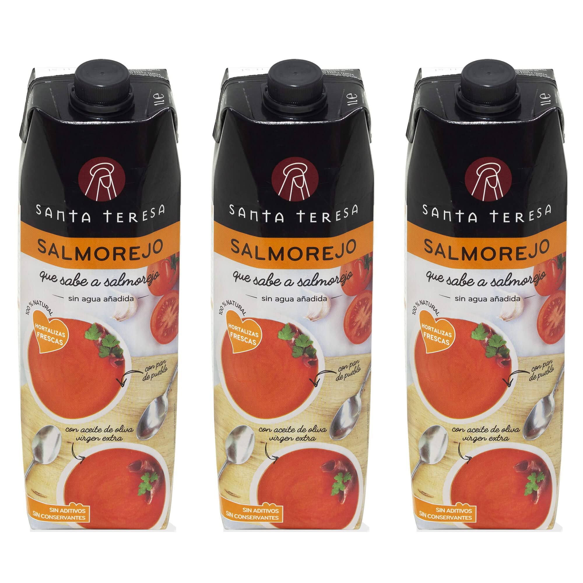 Santa Teresa Salmorejo Pack 3 Litros Elaborado con Ingredientes Naturales Receta Tradicional
