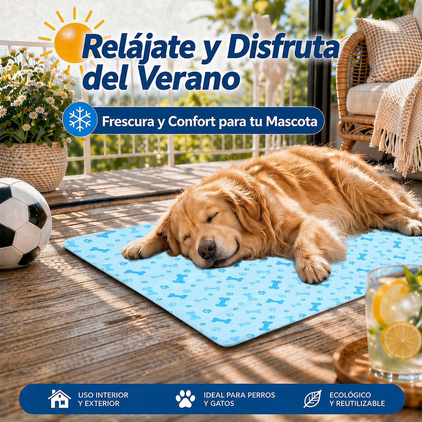 BESCH Alfombrilla Refrescante para Mascotas, Esterilla Refrigerante Autorefrigerante con Gel, Colchoneta Fresca para Perros y Gatos, Uso Verano Interior Exterior 45x60cm