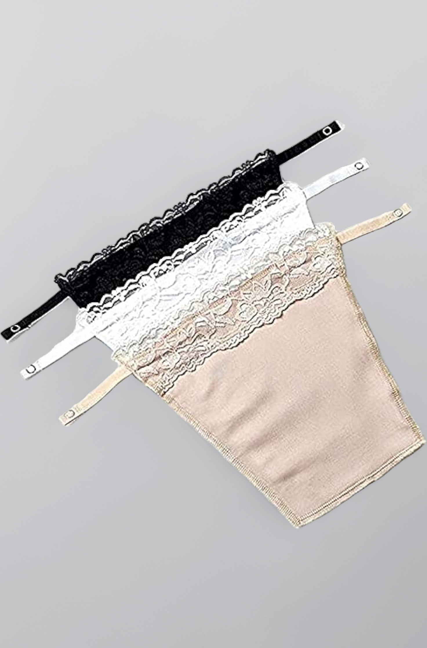 Shoppy Villa - Cotton Clip On Camisole for Women Mock Lace | Cleavage Cover | Deep Neck Cover Up Inners Cami Secret | Slip for Women Inner | Free Size | Set of 3