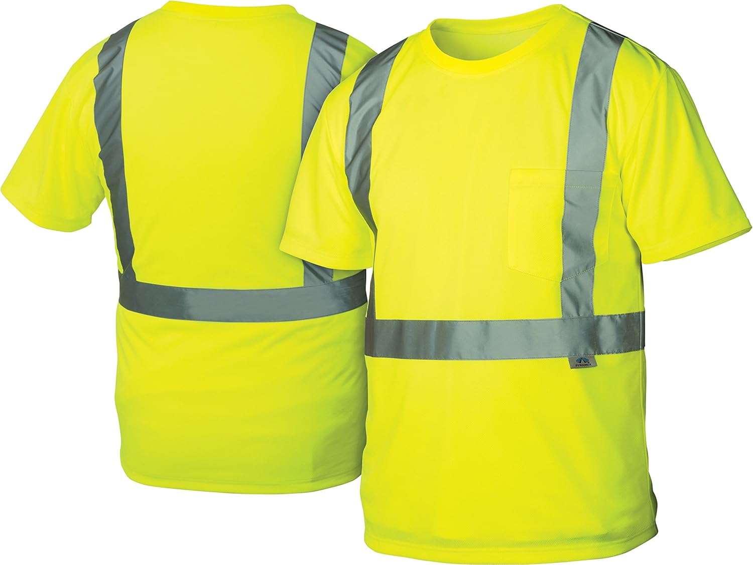 Pyramex RTS2110L Class 2 T-Shirt, Large, Hi-Vis Lime : Tools & Home Improvement