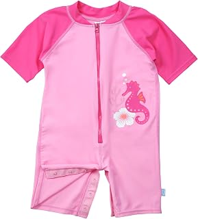 i play. by green sprouts baby girls infant and toddler swimwear sunsuits, Pink, 12 Months US