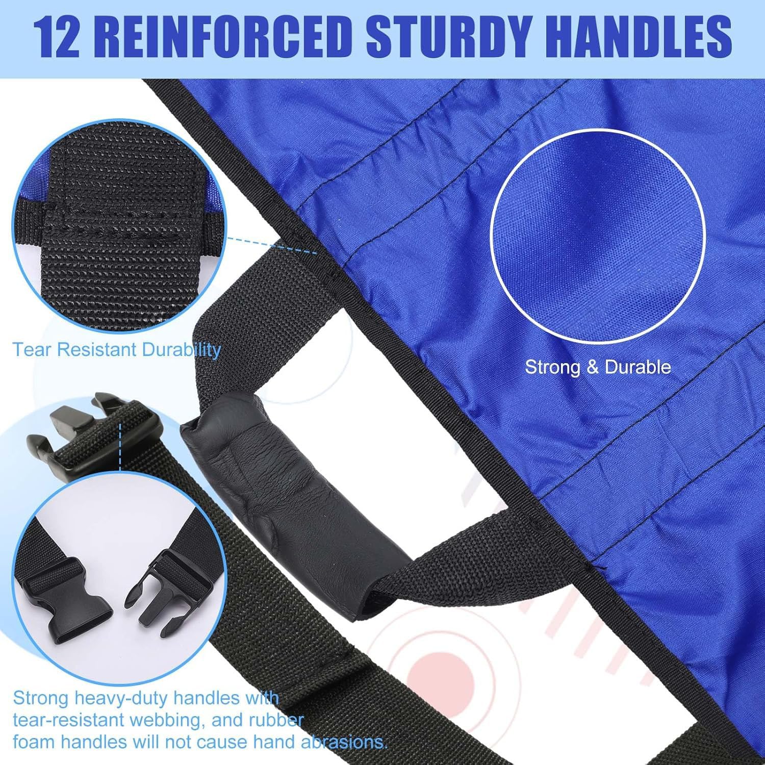 Brancard Souple Pliable, Brancard pour Grand Chien 12 PoignéEs, pour HôPital, Lieux De Sport, Ambulance, CivièRe MéDicale Fournitures De Soins pour Handicapés,Bleu