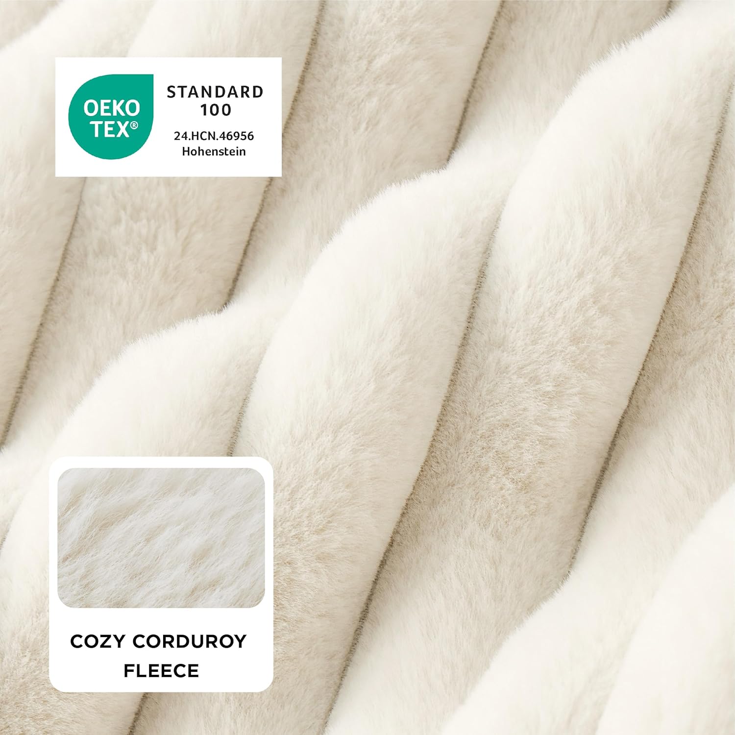 Bedsure ComfyFleece™ Orthopedic Dog Beds Large Sized Dog, Waterproof Memory Foam Pet Bed with Sides, Non-Slip Bottom and Egg-Crate Foam Large Pet Couch Sofa with Washable Corduroy Cover, Cream 35.0"L x 25.0"W x 7"Th Cream