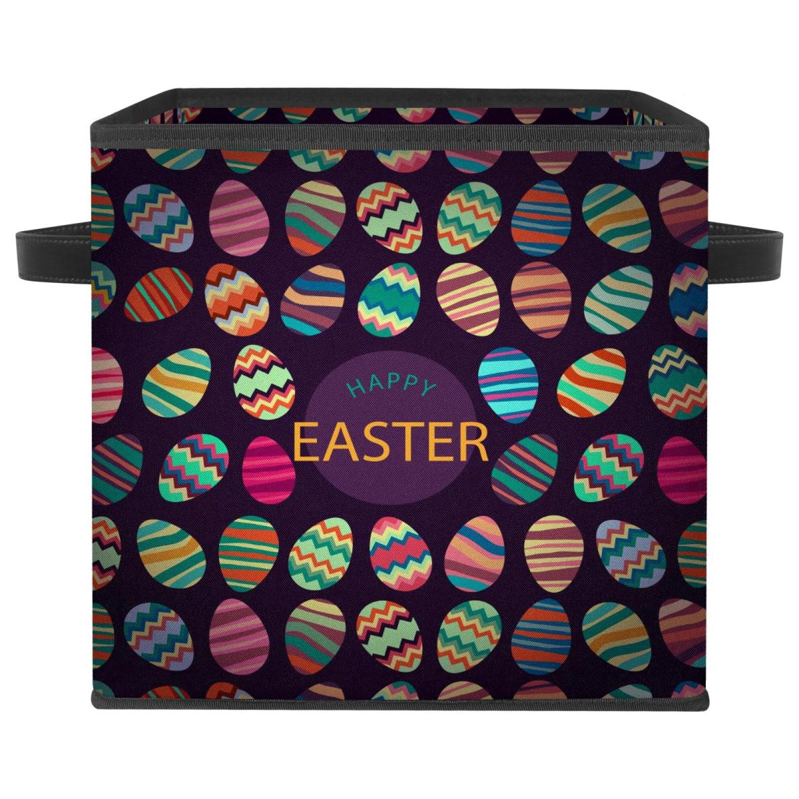 Bacs de rangement pour placard boîte pliable en tissu motif de Pâques pour vêtements