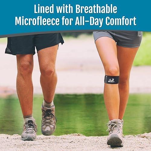 Miniatura 4 de BioSkin (XS-M) - Correa de rodilla hipoalergénica ajustable con cojín de gel para tendinitis de rótula, Osgood-Schlatter, y alivio del dolor